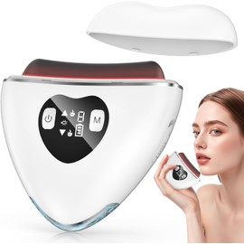 Gua Sha Electric, KIMTAR EMS Gua Sha Face Massager, Face Beauty Device with Heat & Vibration for Anti-Ageing, Facelift, Wrinkles and Swelling Reduction