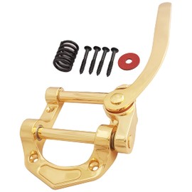 HENGYEE Guitar Tremolo Vibrato Bridge Tailpiece Archtop Compatible with Jazz Les Paul LP Style Hollow Body Electric Guitar GD.