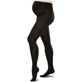 Preggers Maternity Compression Tights - 10-15mmHg for Pregnancy (Black, Large)