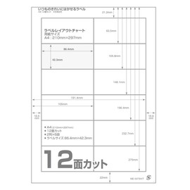 Plus Label Old Clean Check Tearaway Label hakuri For A4 2 X 6 Pan, with 12 Surface