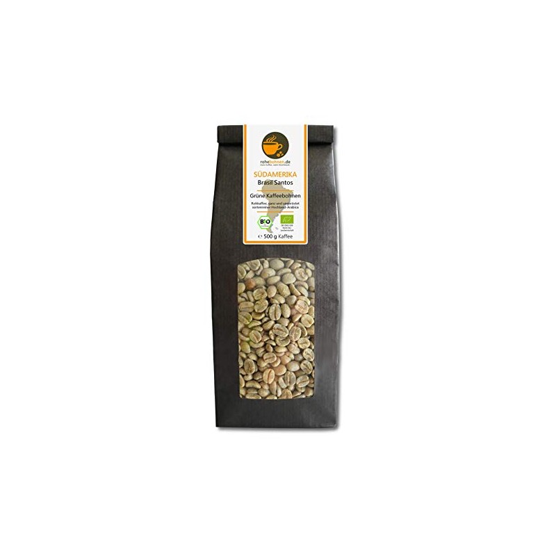 Organic Green Coffee Beans - Arabica Brazil Santos 500g