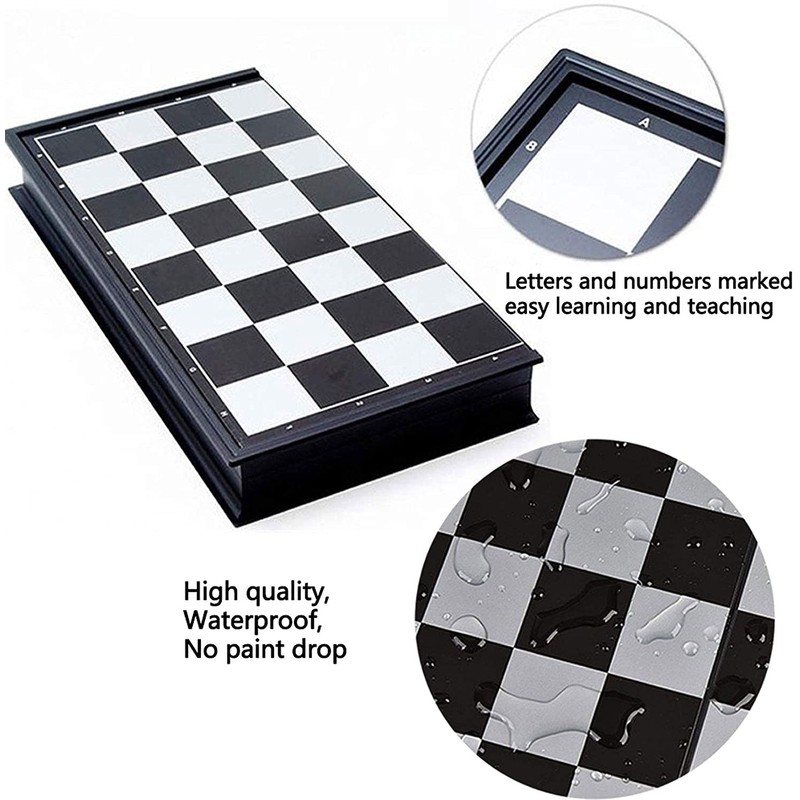 Chess Game - 32cm Chess Board Set-Black and Whit Pieces