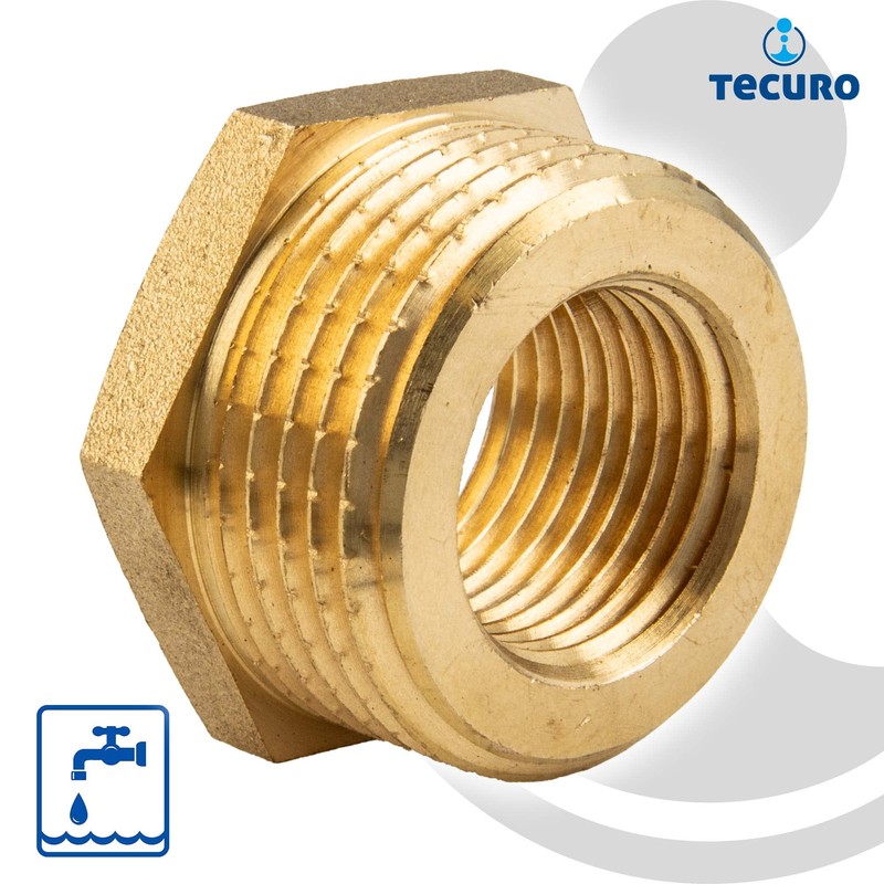 Reducer Red Brass blank 1 / 2-Inch Outer Thread x