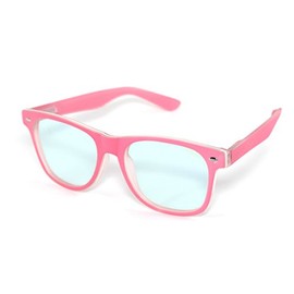 4sold Rubi Spring Hinges Classic Retro Style Computer Blue Light Blocking Glasses Anti Glare Fatigue Blocking Headaches Eye Strain Safety for Computer/Phone Transparent (Pink, 0.50)