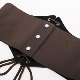 SCARLET DARKNESS Women's Steampunk Wide Belt Medieval Lace-Up Waspie Corset Belt, coffee