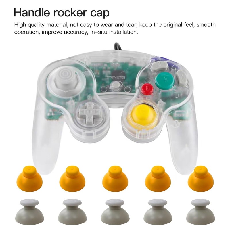 Gxcdizx 10PCS Analog Stick Cap Replacement for Gamecube controller -