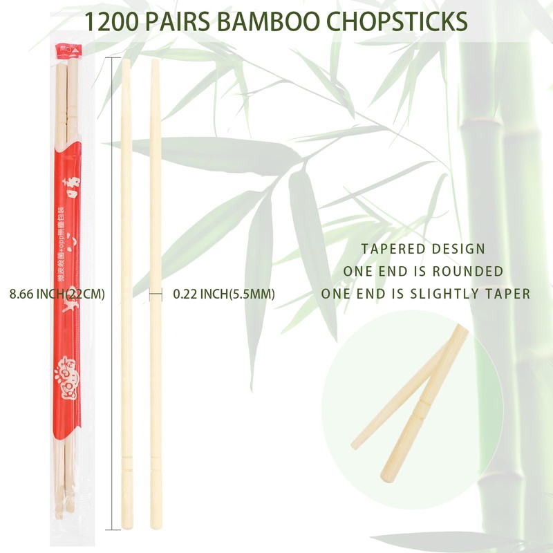 Disposable Bamboo Chopsticks, 9 Inch, 1200 Pairs