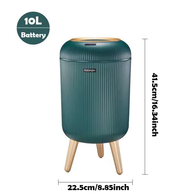 10L Automatic Motion Sensor Trash Can with Lid and Pressure
