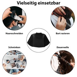 JRSHIRLEYLTD 1 Piece Hairdressing Cape, Short, Black Make-Up Cape, Makeup Coat, Hairdressing Cape, Adult, Waterproof Hair Cutting Cape, Hairdressing Supplies, Hairdressing Accessories