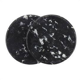 Grafting Eyelash Jade Stones Black Pink Round Jade Stone Eyelash Glue Stone Adhesive Glue Pallet Pad Eyelash Extension Makeup Beauty Salon Accessories (Black-2 Pcs)