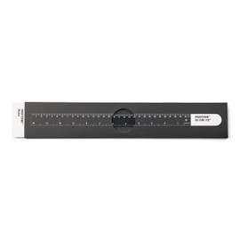 PANTONE Spring Steel Ruler, 30 cm and 12 Inches, Ideal for Office and Teaching, Black 419