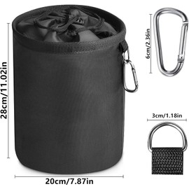 Gebrazy Clothes Peg Bag Hanging - Large Clothes Peg Bag with Cord Closure, Oxford 600D Waterproof and Weatherproof, Clothes Peg Bag for Indoor and Outdoor Use, 28 x 20 cm, black