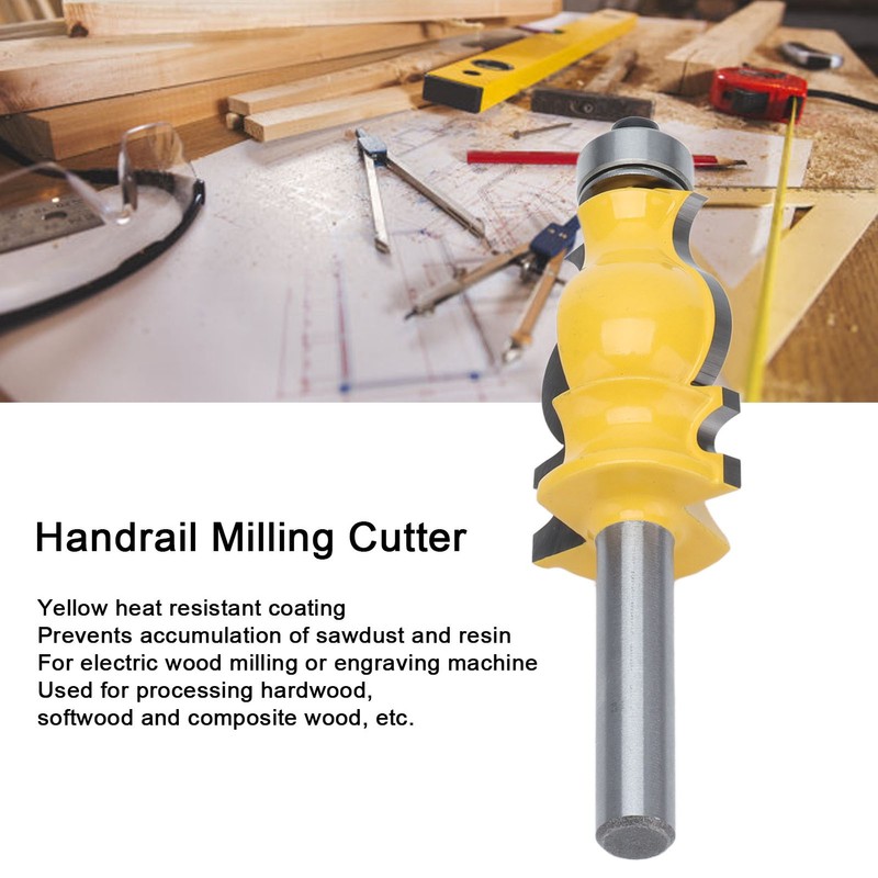 8mm Shank Handrail Milling Cutter Carbon Steel Line Molding Router