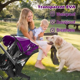 Dioshark Baby Stroller Rain Cover Compatible with Doona Stroller, Waterproof EVA Rain Cover for Baby Car Seat Transparent, Travel Weather Shield for Baby Pushchair Pram with Zip and Window Opening