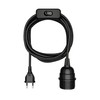 ledscom.de Leka Textile Cable, Plug, Switch, Black, 3 m, Lamp