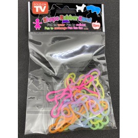 Unbranded ANIMAL Shaped Rubber Bands 12pc Pack Bracelets Neon-Colors GLOW IN THE DARK!