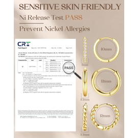 ORAZIO 3 Pairs of Earrings for Women Silver Gold Earrings Hoop Earrings 14K Gold-Plated Earrings Set Women's Earrings Piercing Ear Small Hoop Earrings Gold Piercing Conch Helix Piercings Gold Silver