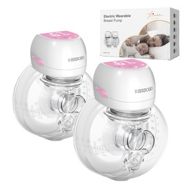 KISSBOBO Revolutionary Electric Breast Pump, 193G, Electric Breast Pump, Portable with 3 Modes, 9 Levels, Optimal Comfort with Flange 21 mm/24 mm (Pink, Pack of 2)