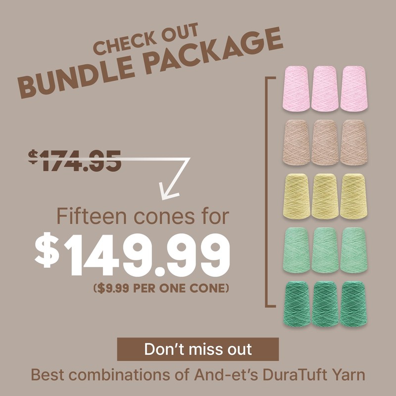 And-et 45 Vibrant Colors Tufting Nylon Yarn Pack - Ideal