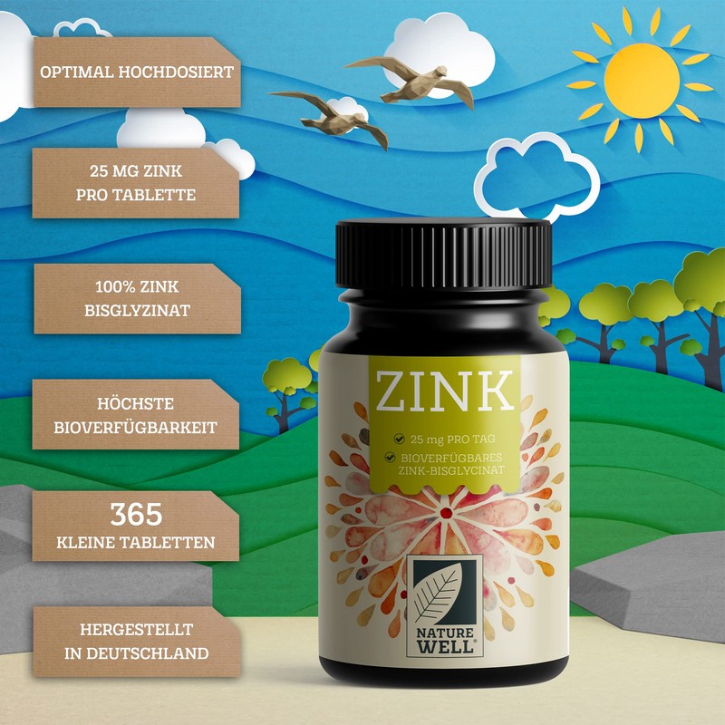 Zinc 25 mg – 2 x 365 Tablets (Vegan) with