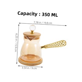 GRIRIW 2pcs Turkish Coffee Pot with Heat Resistant Glass Side Handle Espresso Decanter Tea Brewer for Loose Tea for Home Kitchen Gatherings