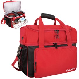 Goloni Bowling Ball Bag, 2 Balls Bowling Bag with Ball Holder - Fits Bowling Shoes Up to Mens Size 16 and Accessories