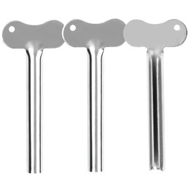 Joyan 3PCS Stainless Steel Toothpaste Tube Squeezers, Tube Key Squeezers, Tube Wringer Keys, Metal Tube Paint Squeeze Gadgets, Key Roller Dispenser Wringer Tools, Metal Toothpaste Dispenser Squeezers