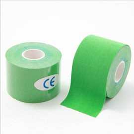 Kinesiology Tape 5M 2 Rolls Elastic Muscle Tape Improve Blood Circulation Waterproof and Latex Free for Exercise, Sports and Injury (Green)