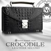 United Om UHP-2221 Second Bag, Men's, Cowhide Leather, Crocodile Embossed