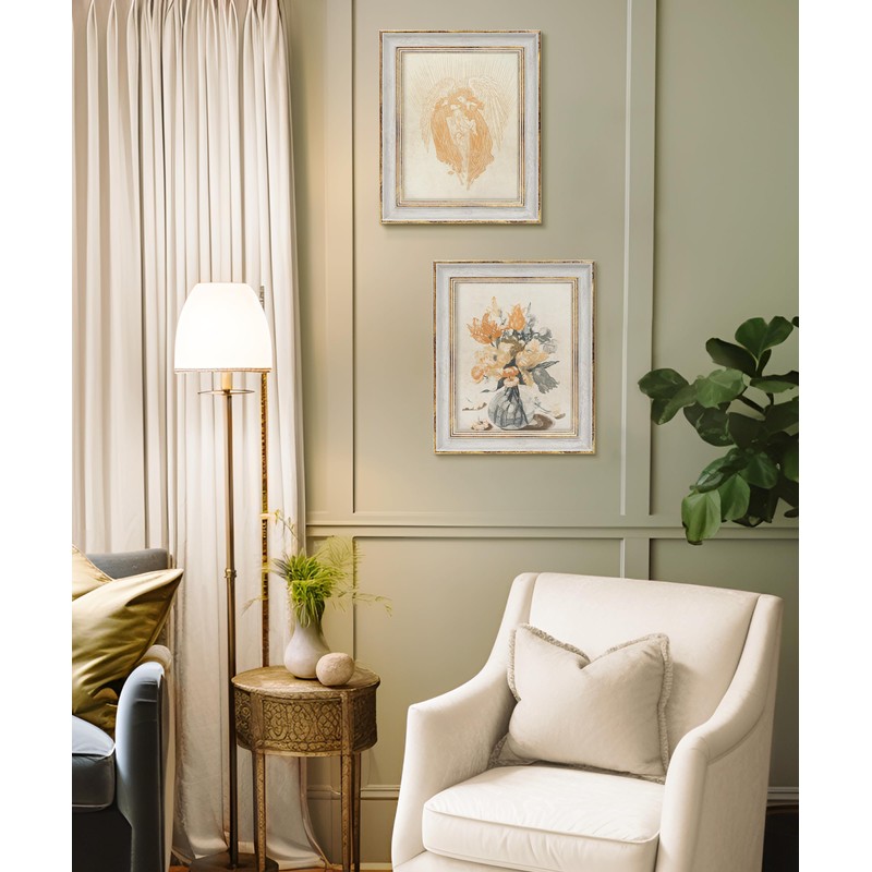 Afuly Photo Frame, Stylish, 6-piece Picture Frame, White, Gold, Wall