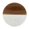 Tsnamay 9.84" Round White Marble and Acacia Wood Cutting Boards,Handcrafted