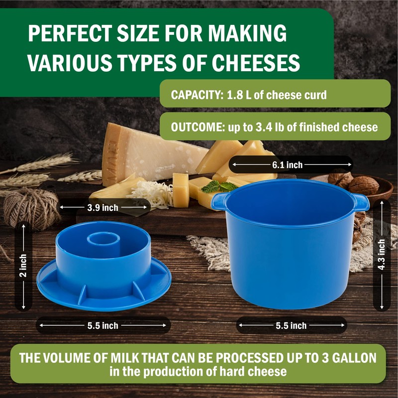 Cheese Mold with a Follower – Cheese Making Kit –