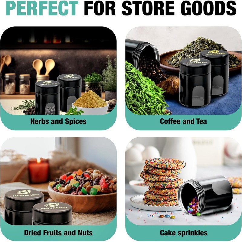 Premium Airtight Glass Storage Jars 180/120ml with 69% Humidity Control