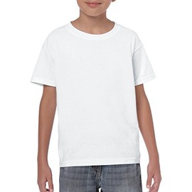 Gildan Youth Heavy Cotton T-Shirt, Style G5000B, 2-Pack, White, Large
