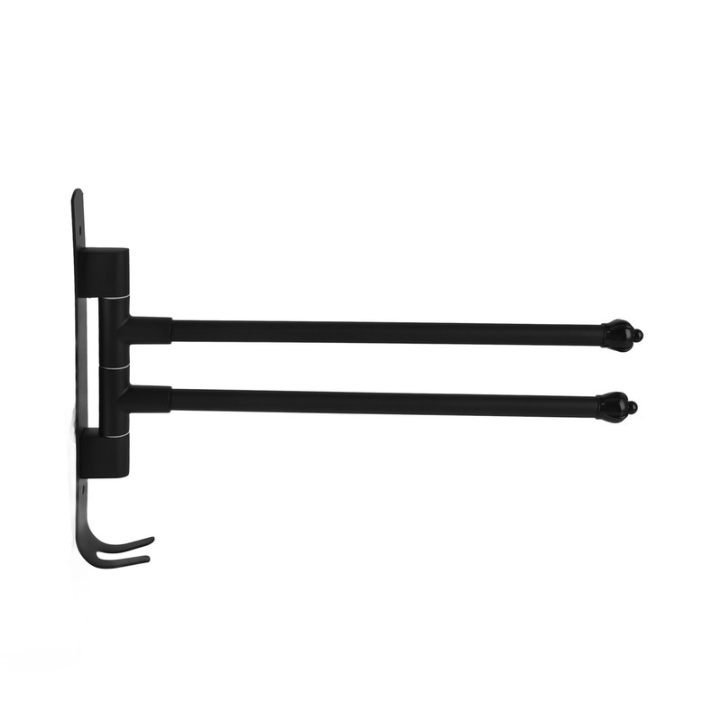 Stainless Steel Swivel Towel Hanger Holder Black Rotating Movable Towel