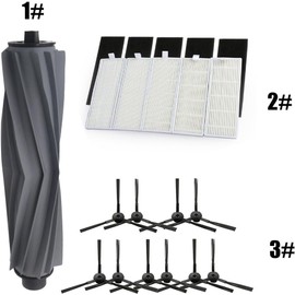 Kit de cepillos laterales y filtros compatible con robot aspirador Osoji Dojosan 990, incluye 1 cepillo de rodillo, 5 filtros y 10 cepillos laterales para limpieza del hogar (1)