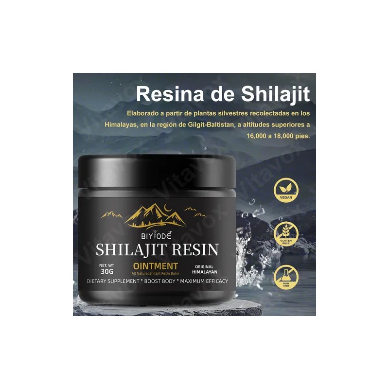 4 Frasco Resina Shilajit Puro Orgánico Del Himalaya
