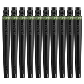 Pentel XFR-115 Brush Pen Cartridge, Art Brush, Set of 10, Olive Green