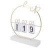 Metal Desk Calendar Modern Creative Tabletop Flip Calendar with LED