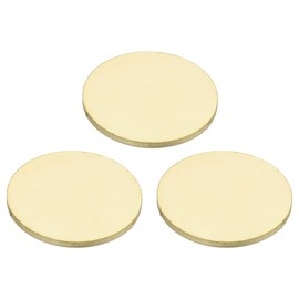 PATIKIL 3pcs Round Brass Plate 30mm Round Brass Sheet Metal Disc Blank Circle DIY Craft Repair Laser Engraved Metal Stamping Blank Name Tag Thickness 0.6mm Gold