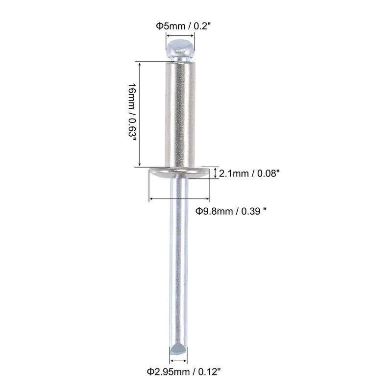 sourcing map Blind Rivets, 304 Stainless Steel Pull Rivets, Core