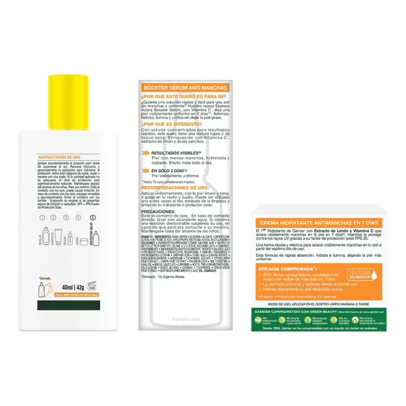 Kit Garnier Express Aclara Serum Crema Protector Solar