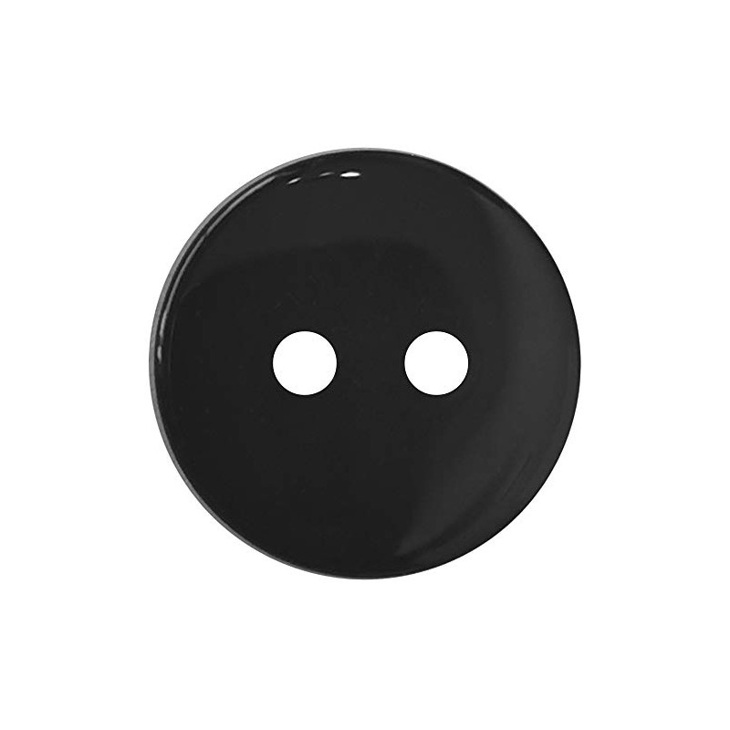 50 X Black Buttons Smooth Round finsih - 15mm Ideal