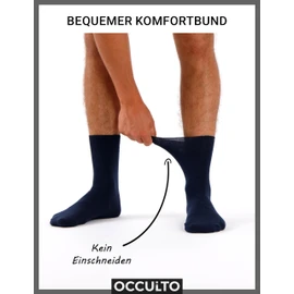 Occulto Men's 100% Cotton Socks Pack of 6 (Model: Roland), Blue Mix