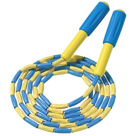 Jump Rope for Elementary School Students Beginners Beads Rope Practice Sports Jump Rope 6.5 ft (2.3 m/2.8 m) Toddler/Kid/Junior/Adult (230cm, Yellow/Blue)