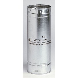 Metal-Fab 4" x 12" Adjustable Length Type B Double Wall Round Gas Vent Pipe UL Listed with SureLock Technology (#4M12A)