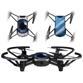 Skin Decal Wrap 2 Pack for DJI Ryze Tello Drone Eyeball Blue Dark Drone NOT Included