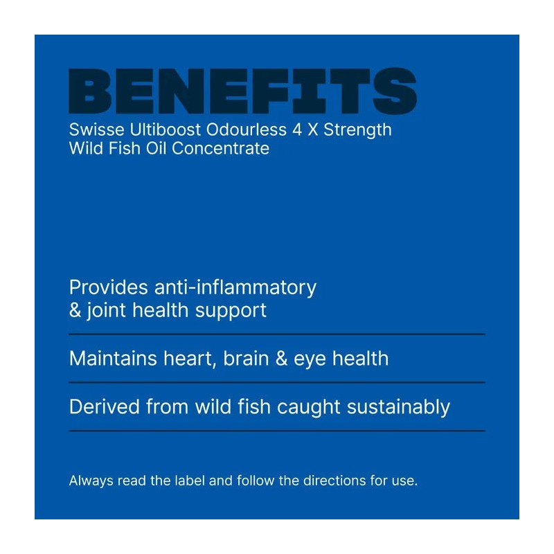 Swisse Ultiboost Odourless 4 X Strength Wild Fish Oil Concentrate