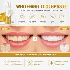 2PCS Whitening Toothpaste, Deep Cleaning Care, Gum Protection & Freshen Breath, Strengthens Teeth, Whitening, Natural Formula, for Men and Women