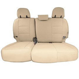 FH Group Custom Fit Car Seat Covers for 2011-2020 Toyota Sienna 7 Passenger, Car Seat Cover 3rd Row, Automotive Seat Covers in Solid Beige Faux Leather, Waterproof and Washable Seat Covers